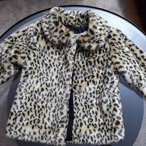 Girls' Leopard Print Faux Fur Toddler Coat (SOLD)
